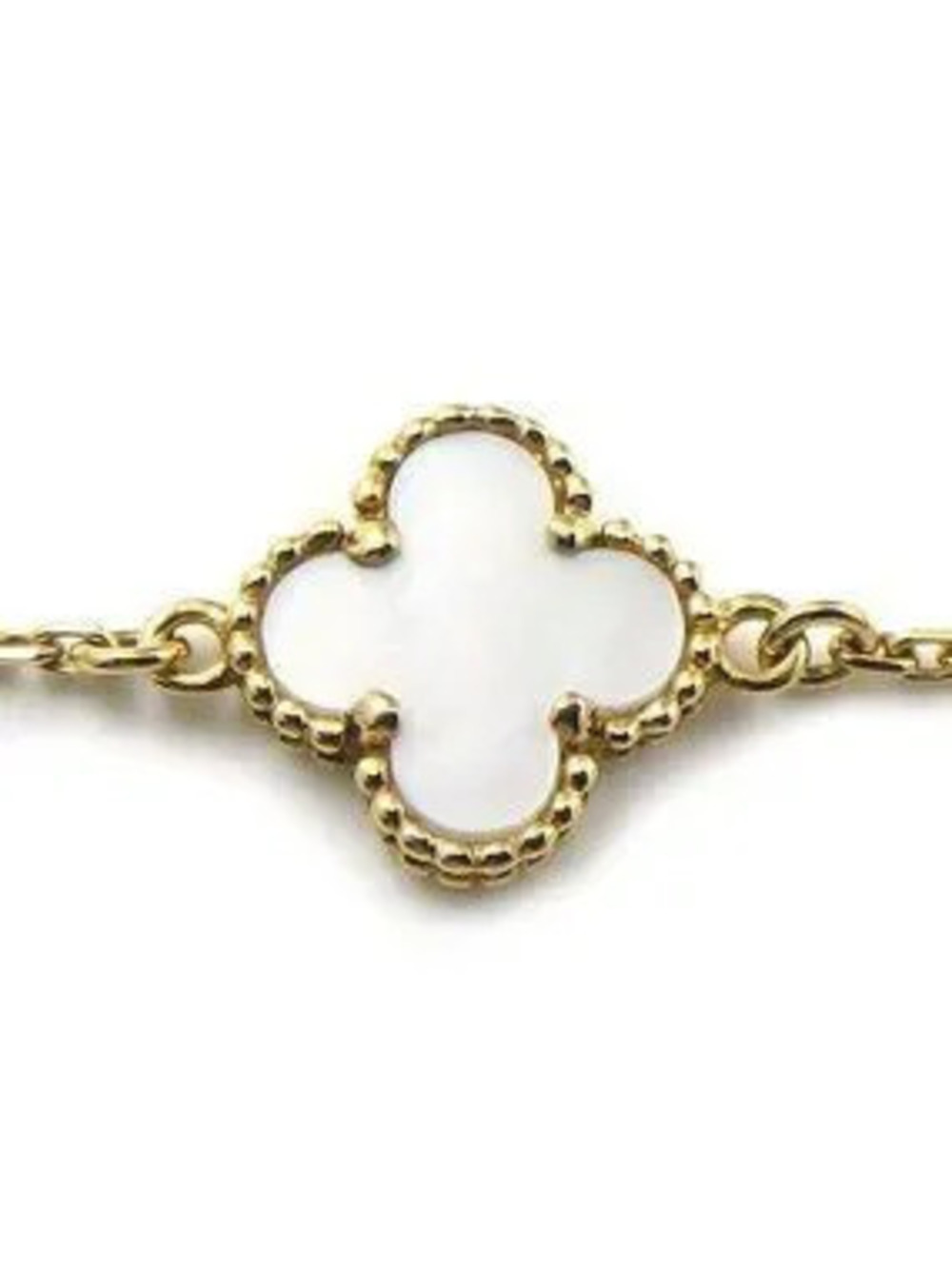 Van Cleef & Arpels Bracelet Sweet Alhambra White Shell 18K Yellow Gold